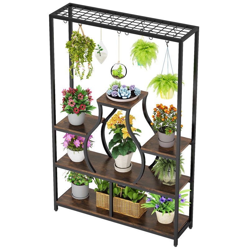 Bonsai Garden Display - 家庭菜園盆栽ディスプレイ装飾壁掛けフラワーポットラック（プランター＆室内装飾用）