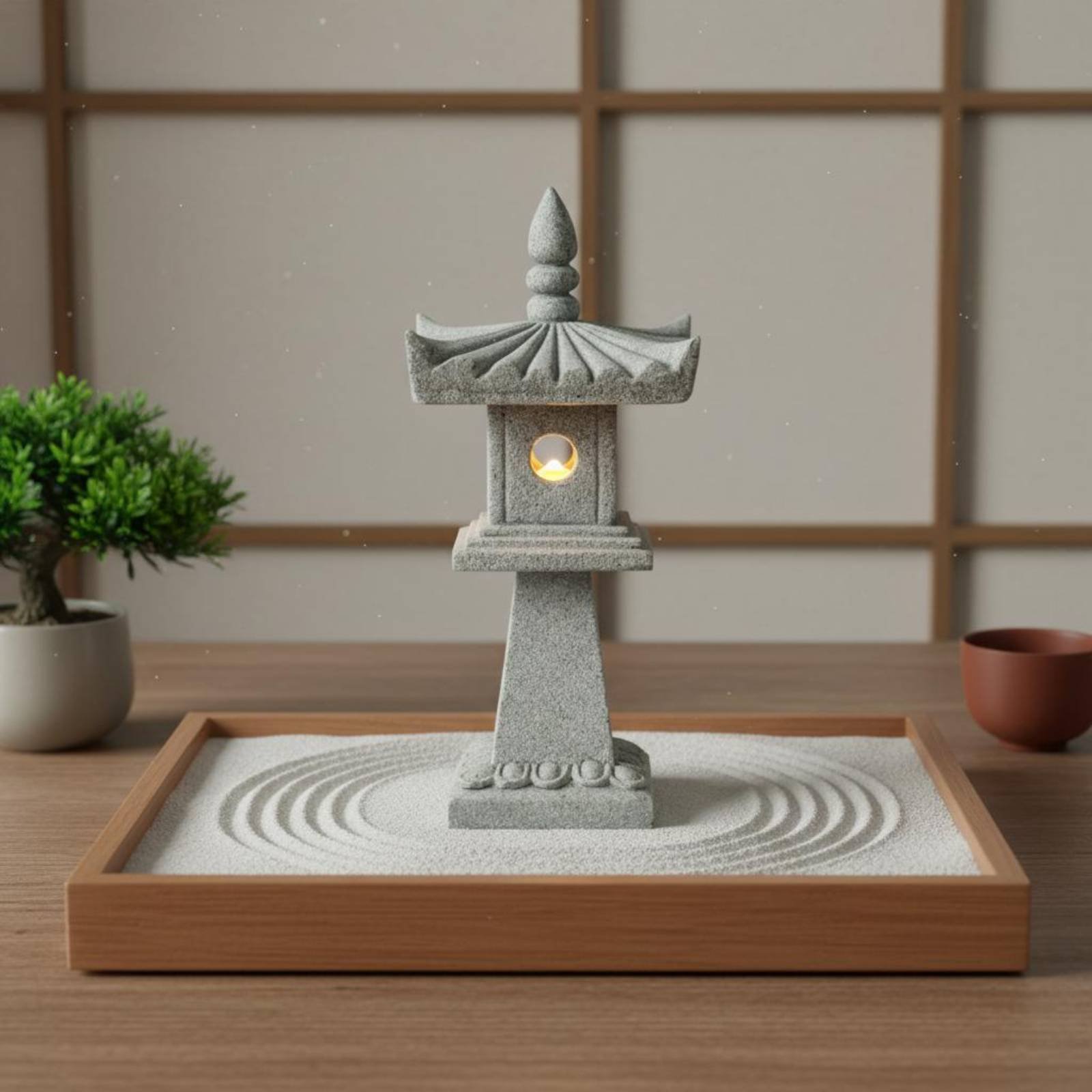 Bonsai Garden Ornaments - ミニチュア石灯籠アンティーク仕上げ盆栽飾り静寂の庭塔完璧な贈り物日本の塔像工芸品