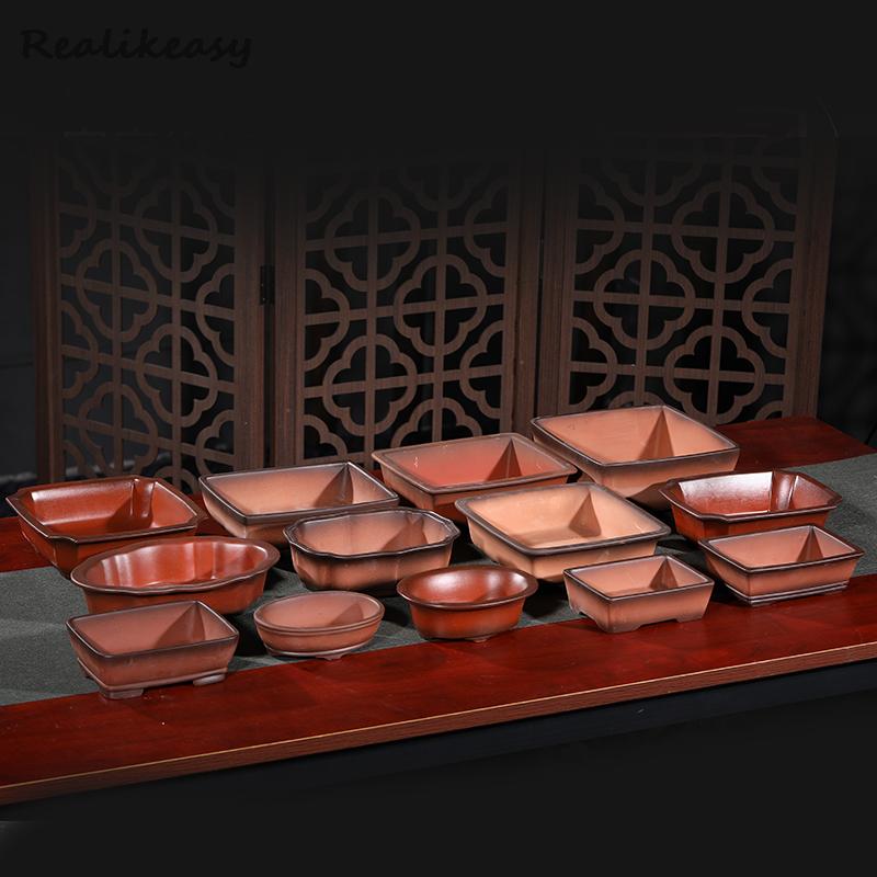 Bonsai Garden With Sand - Yixing-セラミック植木鉢,シンプル,通気性,クリエイティブ,家,オフィス,装飾用