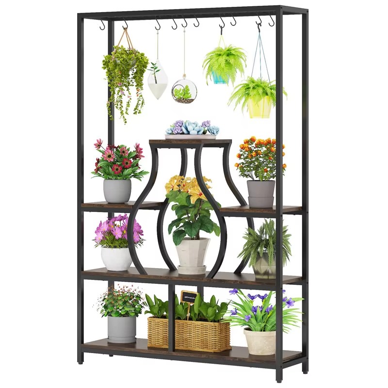 家庭菜園盆栽ディスプレイ装飾壁掛けフラワーポットラック（プラ - Bonsai Garden Display のレビューと価格