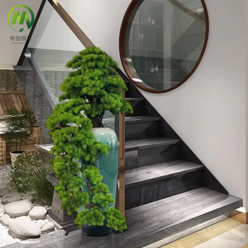 装飾用常緑ウェルカムパインリアルな人工松盆栽ミニチュア鉢植え - Bonsai Tree Miniature Zen Garden のレビューと価格
