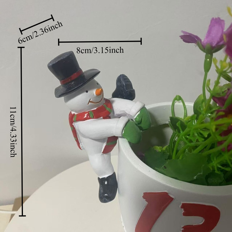 クリスマスサンタ雪だるま像フラワーポット花瓶壁掛け装飾樹脂工 - Bonsai Garden Wall のレビューと価格