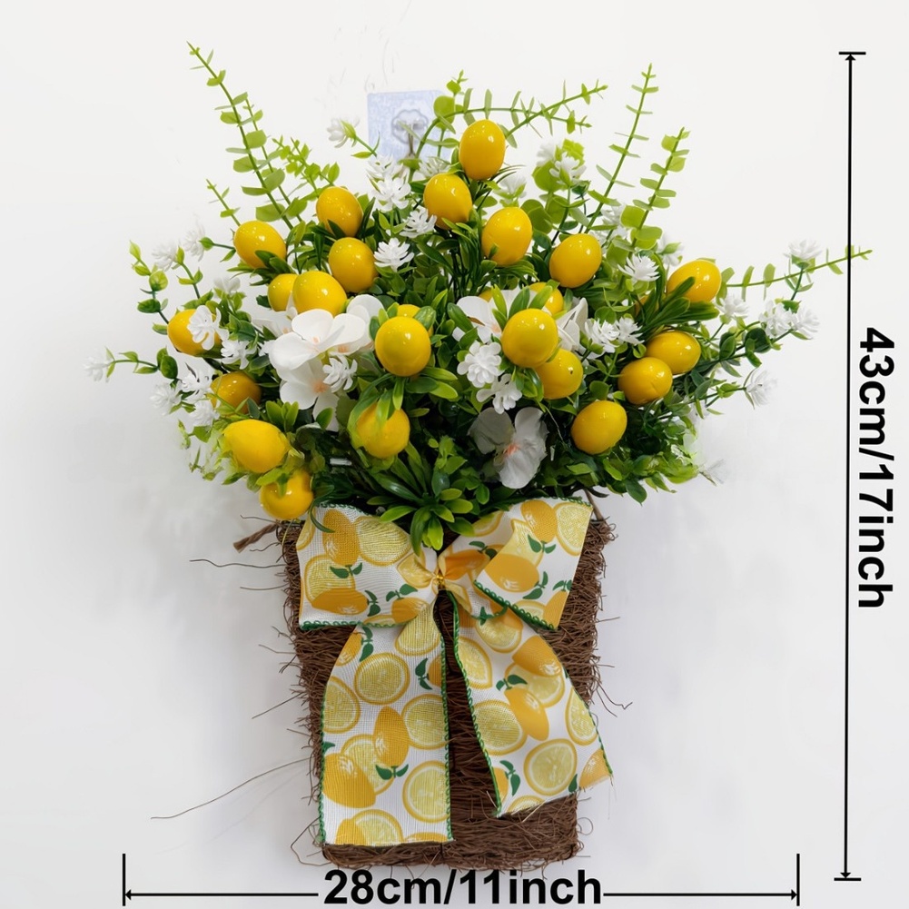 人工レモンハンギングバスケット 43x28cm プラスチック - Bonsai Garden Wall のレビューと価格