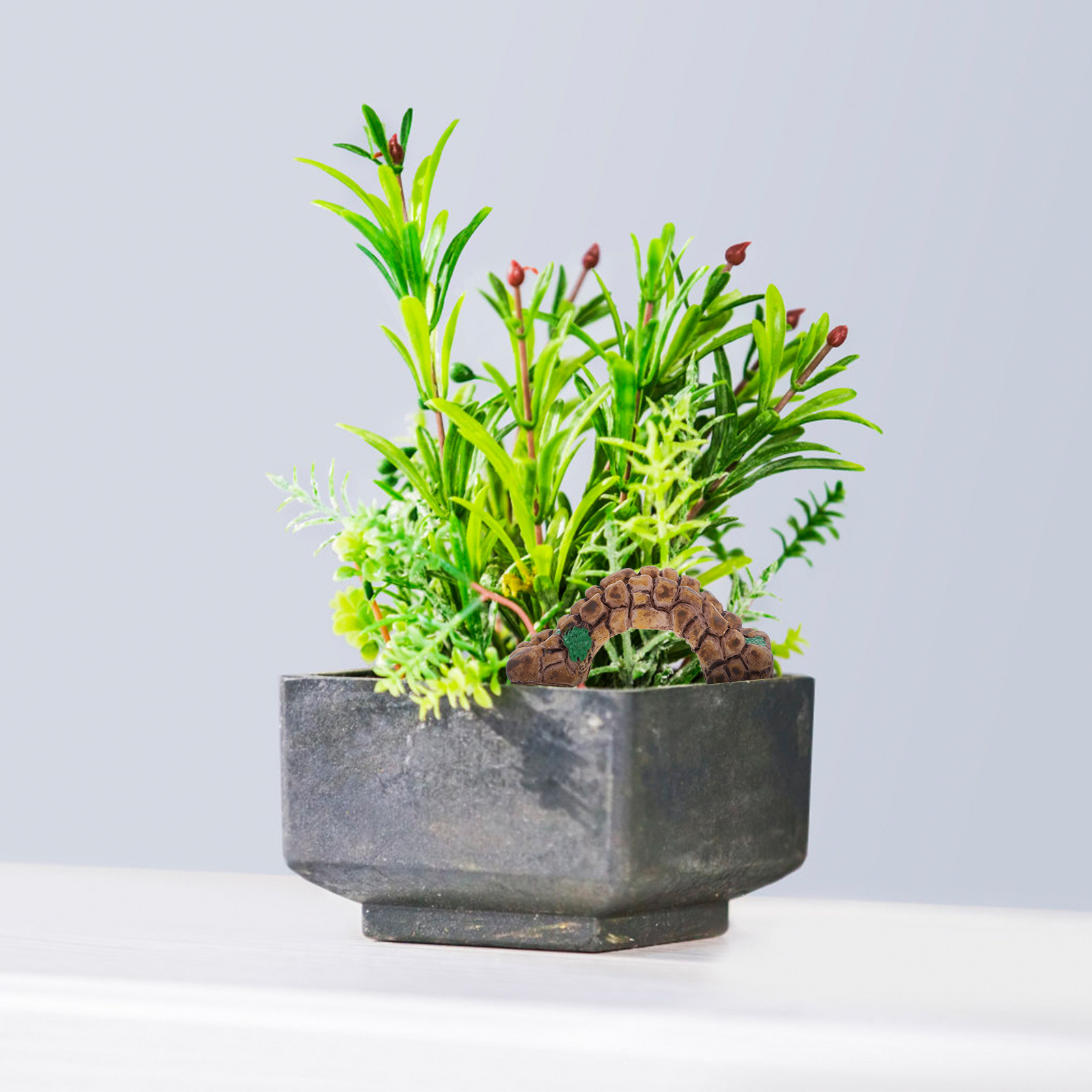 6個入り ヴィンテージ マイクロ風景樹脂製オーナメント レト - Bonsai Garden With Sand のレビューと価格