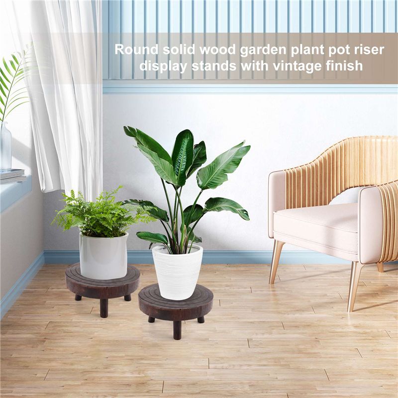 ABHU 2個入りミニ木製スツールフラワーディスプレイスタン - Bonsai Garden Display のレビューと価格