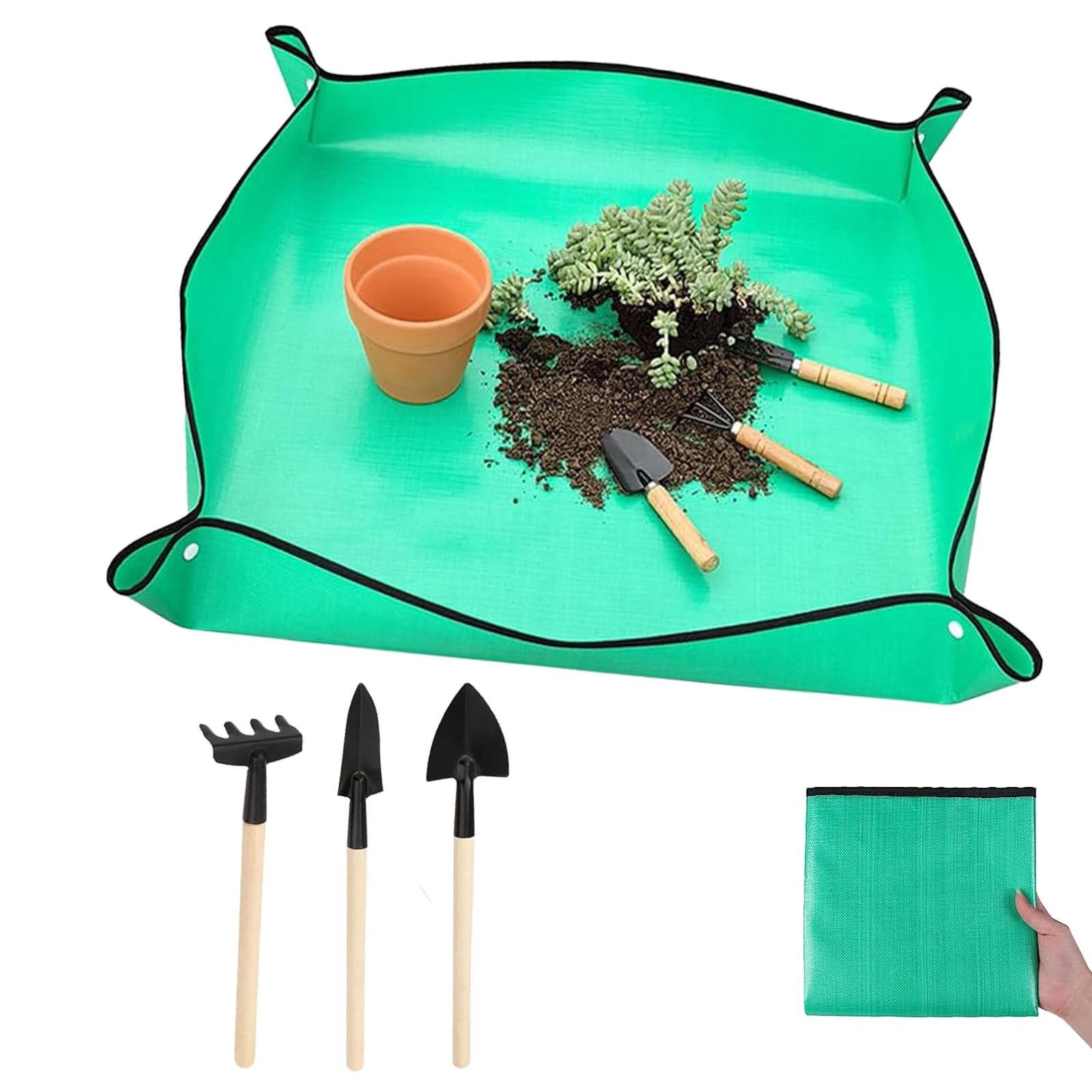 防水植栽マット PE 植物植え替えマット 植物移植用折りたた - Bonsai Repotting Mat のレビューと価格