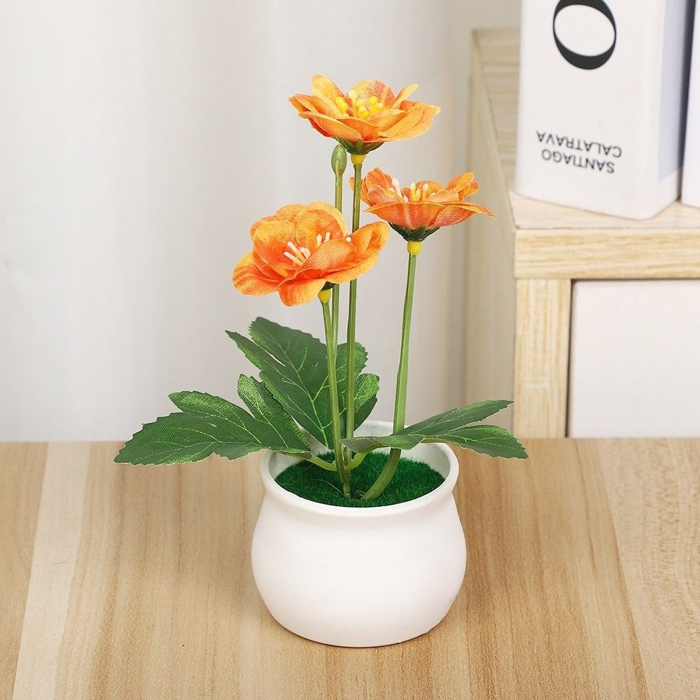 梅の花の造花カウンターディスプレイ用植木鉢入り植物、フラワー - Bonsai Garden Display のレビューと価格