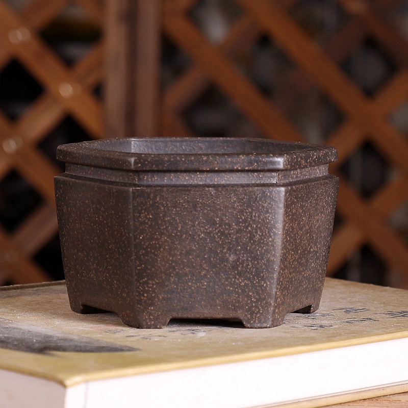 六角形の盆栽ポット、紫の砂、自然の色、伝統的な中国の形、庭の - Bonsai Garden With Sand のレビューと価格
