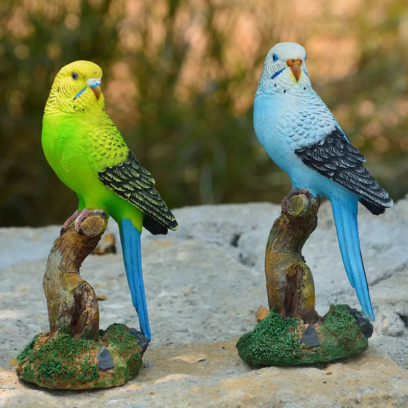 樹脂製のオウムの置物、屋外庭園装飾、動物の置物、リビングルー - Bonsai Garden Wall のレビューと価格