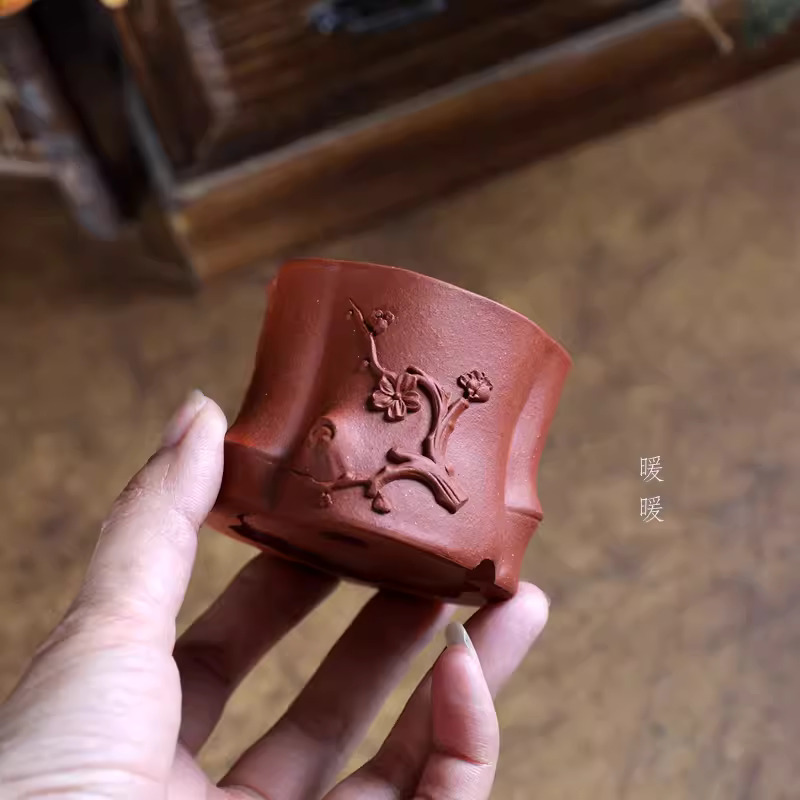 紫の砂の盆栽ポット,刻まれた花の枝のパターン,伝統的な中国の - Bonsai Garden With Sand のレビューと価格