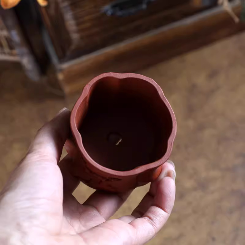 紫の砂の盆栽ポット,刻まれた花の枝のパターン,伝統的な中国の - Bonsai Garden With Sand のレビューと価格