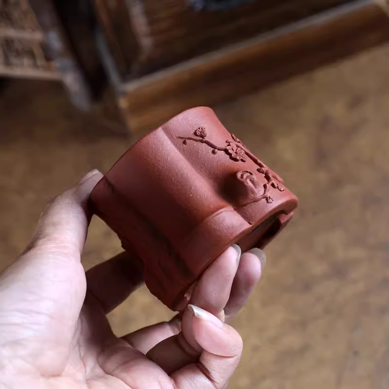 紫の砂の盆栽ポット,刻まれた花の枝のパターン,伝統的な中国の - Bonsai Garden With Sand のレビューと価格